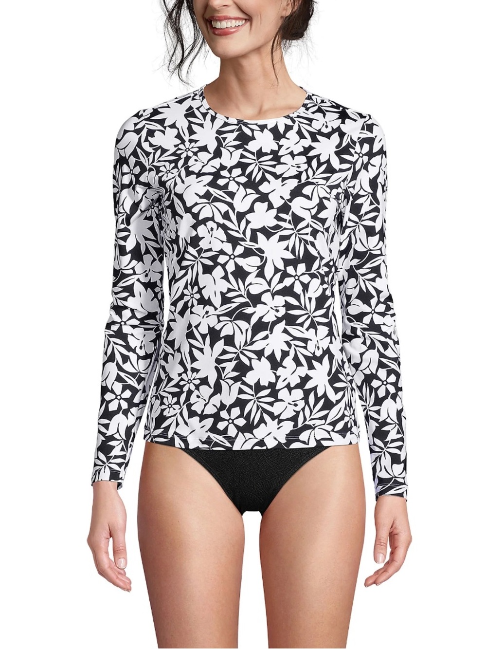 Lands' End Women’s UPF 50 Long sleeve Swim Top Size Small